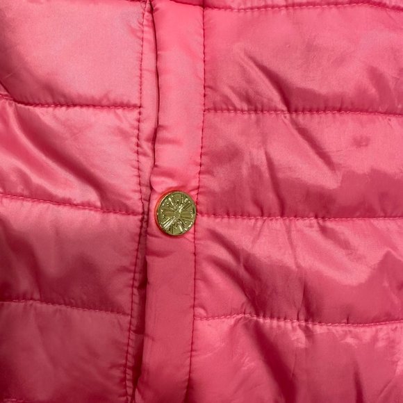 Lilly Pulitzer Elyn Pink Puffer Vest with 60th Anniversary Panda Print Size: M - Picture 5 of 9